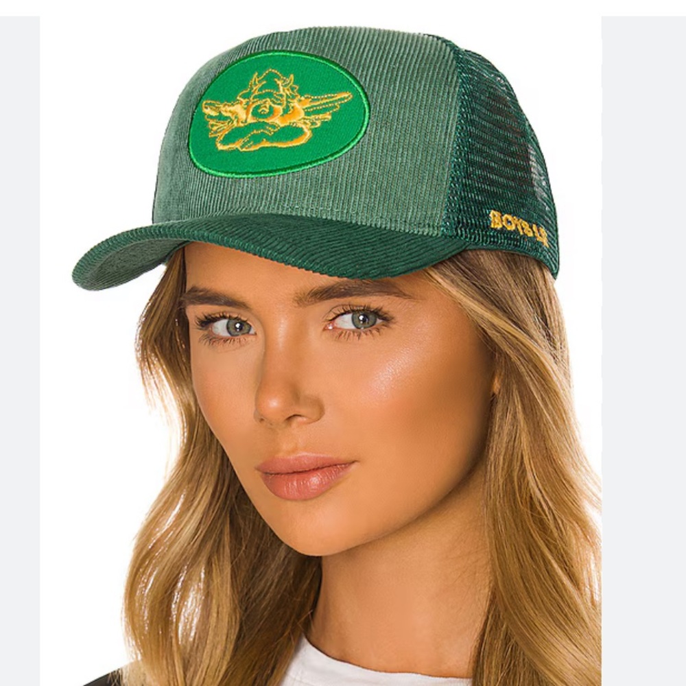 Boys lie trucker hat in green